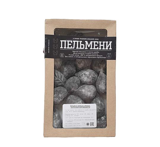 Пельмени черные с крабом, палтусом и сыром рикотта
